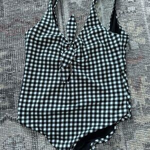 Mara Hoffman Black and White Checkered One-Piece Swimsuit